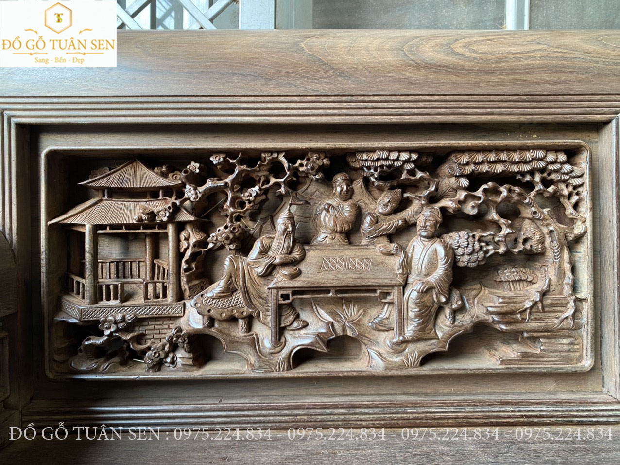 Hình ảnh chi tiết Bộ trường kỷ gỗ gụ cũ đẹp nhất 2023